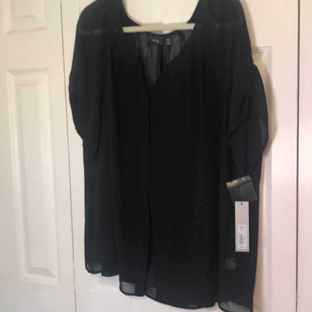 Ladies plus black blouse.